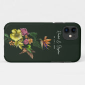 Coques Case-Mate iPhone Mariage d'été élégant floral tropical avec colibri (Dos (Horizontal))