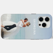 Coques Case-Mate iPhone Mariage Modèle photo à thème Nom personnalisé (Verso (horizontal))