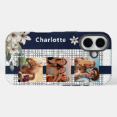 Coques Case-Mate iPhone Mariage moderne Couple Photo personnalisée Floral (Verso (horizontal))