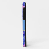 Coques Case-Mate iPhone Mariage monogramme bleu roses (Dos/Gauche)
