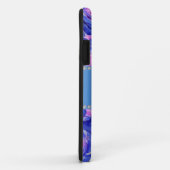 Coques Case-Mate iPhone Mariage monogramme bleu roses (Dos/Droite)