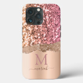 Coques Case-Mate iPhone Mariage Pailleté Rose Gold Féminin et Brillant (Verso)