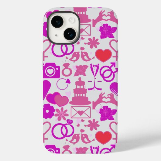 Coques Case-Mate iPhone Mariage rose ornements motif 03 (Verso)