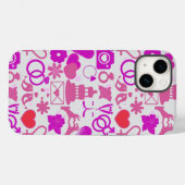 Coques Case-Mate iPhone Mariage rose ornements motif 03 (Verso (horizontal))
