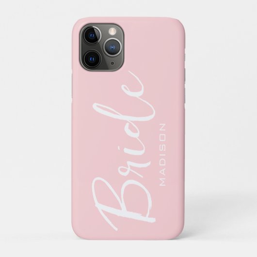 Coques Case-Mate iPhone Mariage rose pâle du script de mariée personnalisé (Dos)