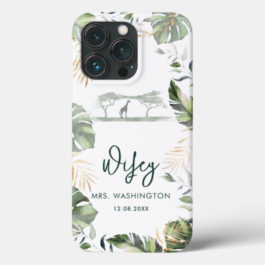 Coques Case-Mate iPhone Mariage tropical de feuilles de palmier Script fem (Verso)