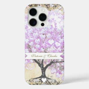 iPhone 16 Pro Case Mariage Vintage d'oiseaux de l'arbre de la feuille