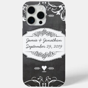 Coque iPhone 15 Pro Max Mariages de typographie sur tableau noir