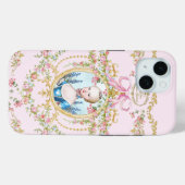 Coques Case-Mate iPhone Marie Antoinette pink rose frame iphone (Verso (horizontal))