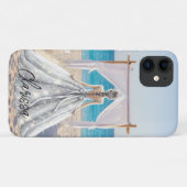 Coques Case-Mate iPhone Mariée Mariage Jour Plage Mariage Fancy Gown (Dos (Horizontal))