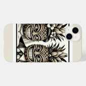 Coques Case-Mate iPhone Mariés Tête de Tiki Ananas Aloha de Mariage  (Verso (horizontal))