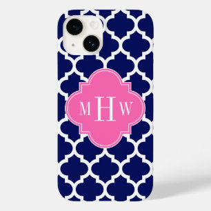 Coques Pour iPhone Marine Blanc Marocain #5 Rose Chaud 3 Monogramme I