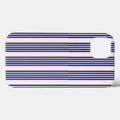 Coques Case-Mate iPhone Marine bleu et beige cinq bandes motif (Verso (horizontal))