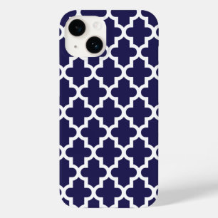 Coque Pour iPhone 14 Marine bleu Motif marocain moderne