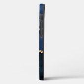 Coques Case-Mate iPhone Marine Blue Agate Geode Or Monogramme Coque-Mate i (Verso / Gauche)