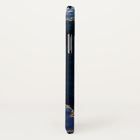 Coques Case-Mate iPhone Marine Blue Gold Parties scintillant Agate Gemston (Dos/Droite)