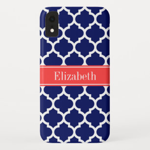 Etui iPhone Case-Mate Marine Blue Whats Marocain #5 Coral Nom Rouge Mono