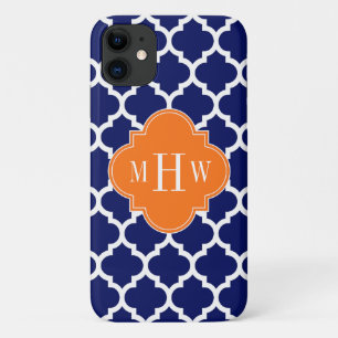 Case-Mate iPhone Case Marine Blue Wt Chevron Citrouille Quatrefoil 3 Mon