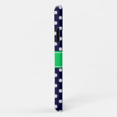 Coques Case-Mate iPhone Marine Blue Wt Polka Dot Emerald Nom vert Monogram (Dos/Droite)