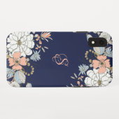Coques Case-Mate iPhone Marine Blush Pink Floral Personnalisé (Dos (Horizontal))
