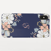Coques Case-Mate iPhone Marine Blush Pink Floral Personnalisé (Dos (Horizontal))