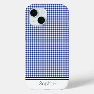 Coque Pour iPhone 15 Marine En vichy Custom Samsung
