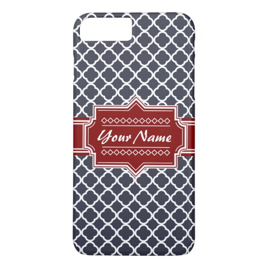 Coques Case-Mate iPhone Marine et Red Quatrefoil Personnalisé (Dos)