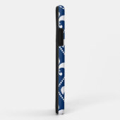 Coques Case-Mate iPhone Marine Fleur de Lis avec monogramme (Dos/Droite)