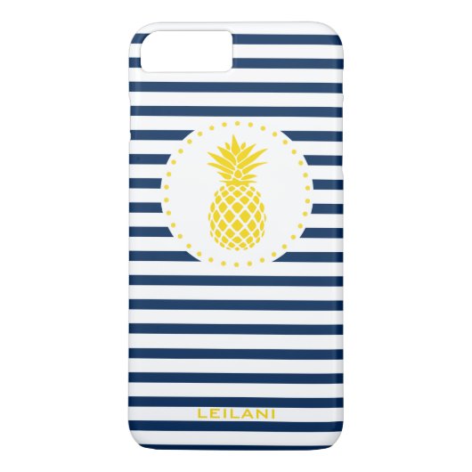 Coques Case-Mate iPhone Marine jaune d'ananas barrée personnalisée (Dos)