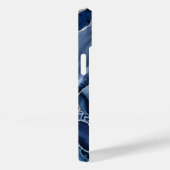 Coques Case-Mate iPhone Marine Marbre bleu Parties scintillant argent Glam (Verso / Droite)