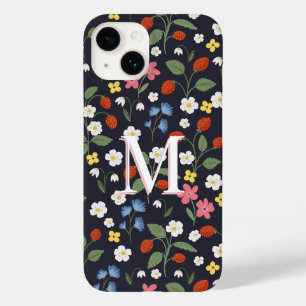 Coque Pour iPhone 14 marine monogrammée