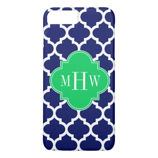 Coques Case-Mate iPhone Marine White Marocain #5 Emerald 3 Monogramme init (Dos)