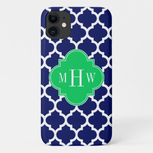 Case-Mate iPhone Case Marine White Marocain #5 Emerald 3 Monogramme init