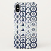 Coques Case-Mate iPhone Maritime dans le motif bleu (Dos)