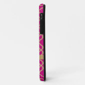 Coques Case-Mate iPhone Marocain rose fuchsia décoré d'un monogramme d'or (Dos/Gauche)