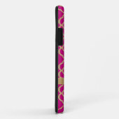 Coques Case-Mate iPhone Marocain rose fuchsia décoré d'un monogramme d'or (Dos/Droite)
