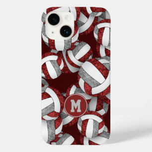 Coque Pour iPhone 14 Maroon gris filles volleyballs cadeaux motifs