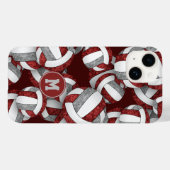 Coques Case-Mate iPhone Maroon gris filles volleyballs cadeaux motifs (Verso (horizontal))
