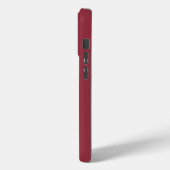 Coques Case-Mate iPhone Maroon rouge, nom blanc, feuille et points minimal (Verso / Gauche)
