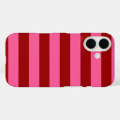 Coques Case-Mate iPhone Maroon Rouge rose rayures Design (Verso (horizontal))