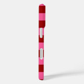 Coques Case-Mate iPhone Maroon Rouge rose rayures Design (Verso / Droite)