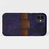 Coques Case-Mate iPhone Marque marron foncé en cuir violet (Dos (Horizontal))