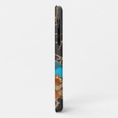 Coques Case-Mate iPhone Marque Turquoise or noir Aquarelle Nom Monogramme (Dos/Gauche)