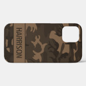 Coques Case-Mate iPhone Marron Camouflage Monogramme (Verso (horizontal))