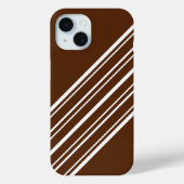 Coques Case-Mate iPhone Marron Chocolat avec Rayures Blanches (Verso)