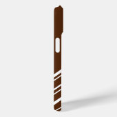 Coques Case-Mate iPhone Marron Chocolat avec Rayures Blanches (Verso / Droite)