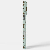Coques Case-Mate iPhone Marron foncé Micro Floral Sage vert (Verso / Droite)