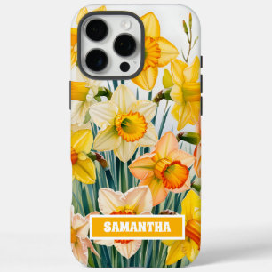 Coques iPhone 16 Pro Max Mars Mois de naissance Fleur Nom personnalisé