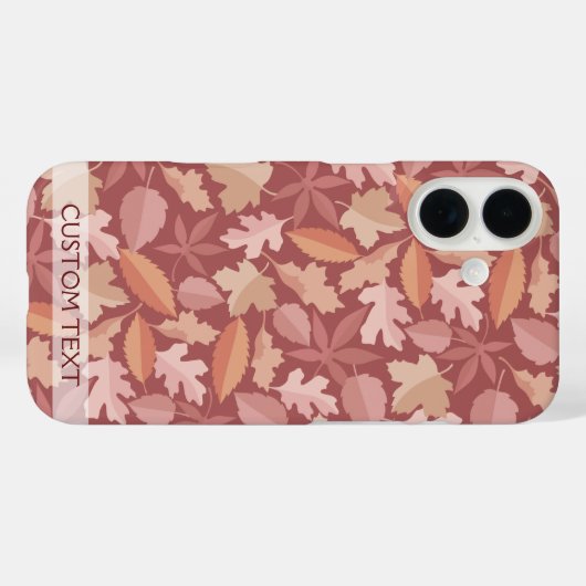 Coques Case-Mate iPhone Marsala motif feuille (Verso (horizontal))