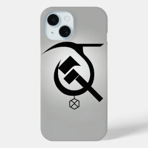 Coque Pour iPhone 15 Marteau et faucille minimaliste - Noir et blanc